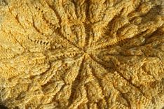 Sunburst Yellow Cable Knit Beret 2 small