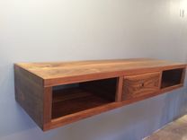 American Walnut Floating Console. 3 small