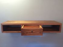 American Walnut Floating Console. 5 small