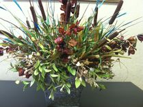 Metal Containers With Floral Arrangements 1 small