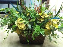 Metal Containers With Floral Arrangements 2 small