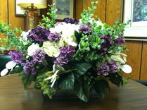 Metal Containers With Floral Arrangements 3 small