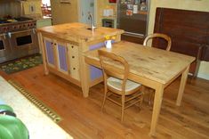 Kitchen Island And Attached Table 4 small
