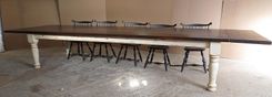 12' Pine Farm Table With Crackle Finish 2 small