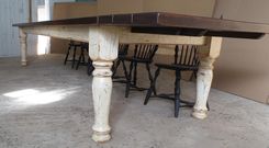 12' Pine Farm Table With Crackle Finish 3 small