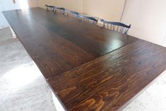 12' Pine Farm Table With Crackle Finish 4 small