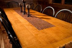10' Tiger Maple Dining Table 4 small