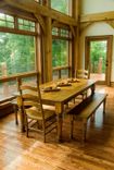 Pine Farmhouse Dining Table, Chairs & Matching Benches 2 small