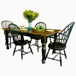 Pine Farmhouse Dining Table & Six Chairs 1 small