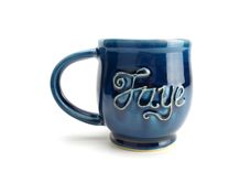Custom Personalized Name Coffee Mug Wheel Thrown Pottery 1 small