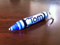 Custom Personalized Name Glass Crayon Bead Keychain Or Pendant 1 small