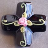 Flame Worked Glass Cross Bead Or Pendant 2 small