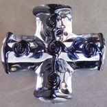 Flame Worked Glass Cross Bead Or Pendant 5 small