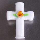 Flame Worked Glass Cross Bead Or Pendant 1 small