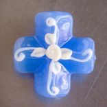 Flame Worked Glass Cross Bead Or Pendant 4 small