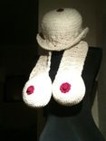 Breast Cancer Awareness, Breast Feeding Boobie Hat And Scarf Crochet Or Knit 2 small