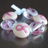 Breast Cancer Awareness Ribbon Lampwork Glass Beads And Jewelry 3 small