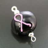 Breast Cancer Awareness Ribbon Lampwork Glass Beads And Jewelry 1 small