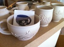 Custom Personalized Name Coffee Mug Wheel Thrown Pottery 4 small