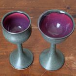 2 Iron Purple Wine Glasses Goblets Chalices Wheel Thrown Stoneware Ceramic Pottery By Gemfox Sra Usa 1 small