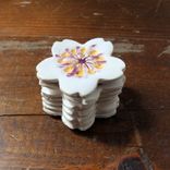 7 Sakura Buttons White Pink Cherry Blossoms Stoneware Porcelain Handbuilt Ceramic By Gemfox Sra Usa 3 small