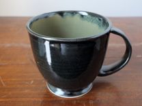 Pond And Sencha Coffee Mug Tea Cup Wheel Thrown Stoneware Ceramic Pottery 1 small