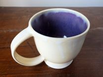Ivory Purple Coffee Mug By Gemfox Stoneware Ceramic Wheel Thrown Pottery Cup Sra Usa 2 small