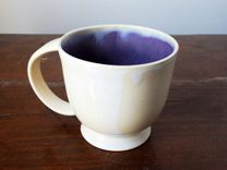 Ivory Purple Coffee Mug By Gemfox Stoneware Ceramic Wheel Thrown Pottery Cup Sra Usa 3 small