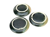 Pond And Sencha Plates Dishes Saucers Set Of 3 Black And Yellow Green Wheel Thrown Ceramic Pottery 2 small