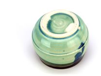 Shades Of Teal Wheel Thrown Ceramic Pottery Tea Or Sake Cup By Gemfox Sra Usa 3 small