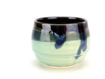 Shades Of Teal Wheel Thrown Ceramic Pottery Tea Or Sake Cup By Gemfox Sra Usa 5 small