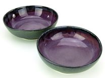 2 Iron Purple Bowls Serving Dishes Wheel Thrown Stoneware Ceramic Pottery By Gemfox Sra Usa 5 small