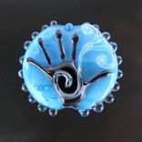 Turquoise Made-By-Hand Bead Handmade Lampwork Glass By Gemfox Sra Usa 1 small