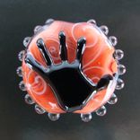 Coral Made-By-Hand Bead Handmade Lampwork Glass By Gemfox Sra Usa 1 small