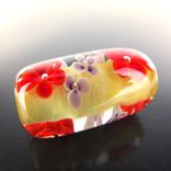 Dijon Floral Bead Handmade Lampwork Glass By Gemfox Sra Usa 2 small