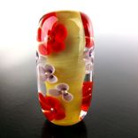 Dijon Floral Bead Handmade Lampwork Glass By Gemfox Sra Usa 3 small
