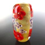 Dijon Floral Bead Handmade Lampwork Glass By Gemfox Sra Usa 5 small