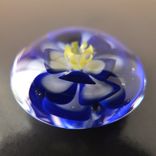 Cobalt Blue Lotus Bead Button Handmade Lampwork Glass By Gemfox Sra Usa 2 small