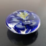 Cobalt Blue Lotus Bead Button Handmade Lampwork Glass By Gemfox Sra Usa 3 small