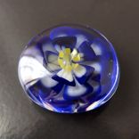 Cobalt Blue Lotus Bead Button Handmade Lampwork Glass By Gemfox Sra Usa 4 small