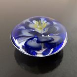 Cobalt Blue Lotus Bead Button Handmade Lampwork Glass By Gemfox Sra Usa 5 small