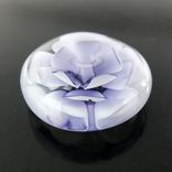 Ink Lotus Bead Button Handmade Lampwork Glass By Gemfox Sra Usa 2 small