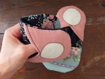 2 Matryoshka Pot Holders Microwave Oven Mitts Pink/Black Vintage Country Folk Handmade 3 small