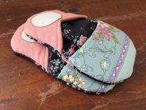 2 Matryoshka Pot Holders Microwave Oven Mitts Pink/Black Vintage Country Folk Handmade 4 small