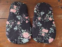 2 Matryoshka Pot Holders Microwave Oven Mitts Pink/Black Vintage Country Folk Handmade 5 small