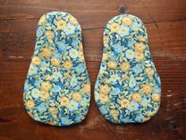 2 Matryoshka Pot Holders Microwave Oven Mitts Blue/Yellow Vintage Country Folk Handmade 2 small