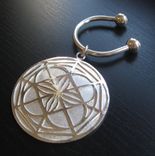 Sterling Silver Kenpo Universal Pattern Keychain 4 small