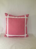 Pink Heavy Linen Pillow Cover With Ribbon Embellishment 2 small
