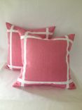 Pink Heavy Linen Pillow Cover With Ribbon Embellishment 3 small