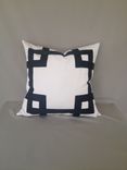 Black And White Ribbon Embellishment Pillow Cover 1 small